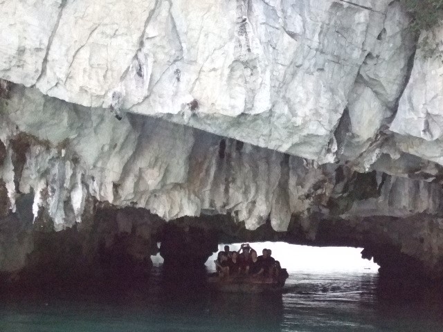 Entering the Halong Bay Caves in low tide