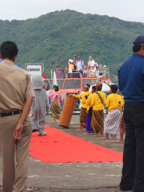 Greetings from the locals (with music and dance) at Lombok Indonesia