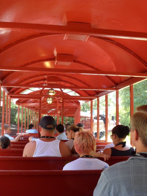 All aboard for the Train ride round Busch Gardens