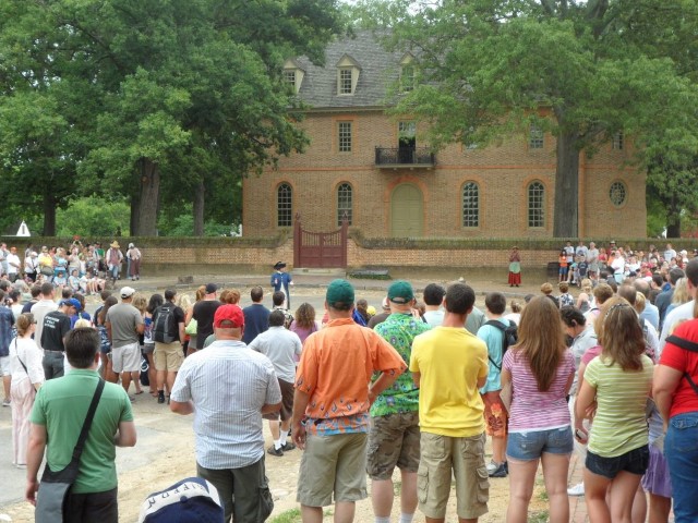 Addressing the "Villagers" at Colonial Williamsburg