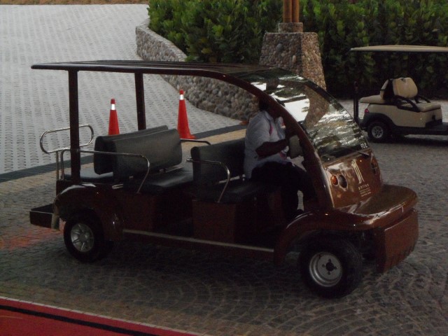 Buggy that transported us around the Philea Hotel