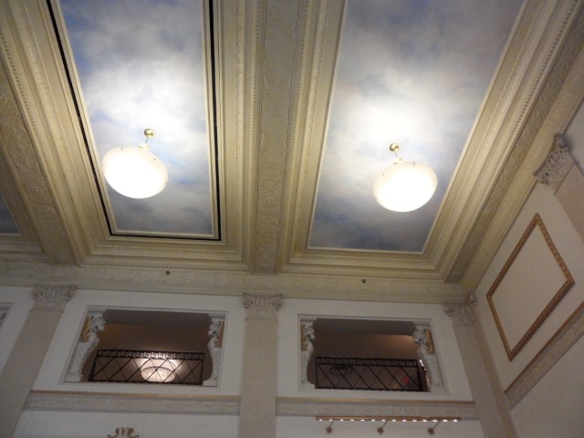 Intricate paintings on ceiling of Radisson Hotel Philadelphia