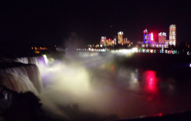 Illuminated American Falls (Niagara Falls at Night)