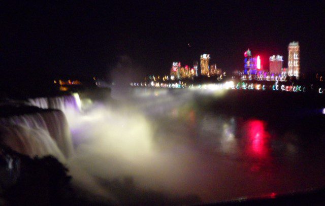 Illuminated American Falls (Niagara Falls at Night)