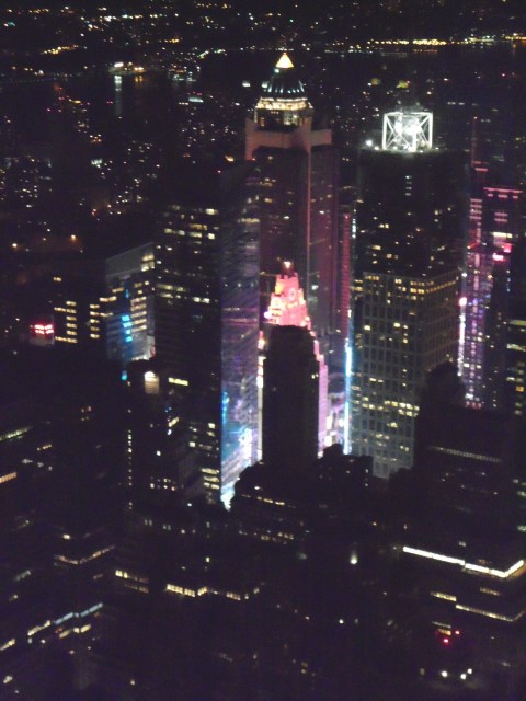 The Brightly Litted Times Square as seen from Empire State Building New York