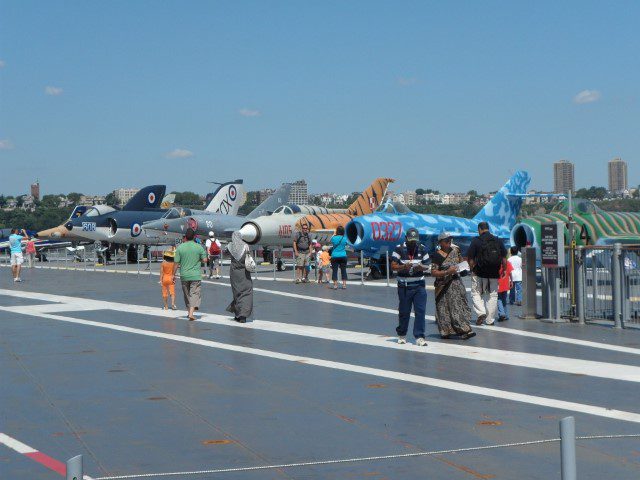 Aircraft displays on the flight deck of USS Intrepid