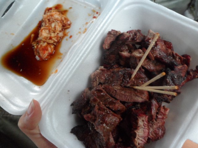 The BBQed Black Pig with Sauce at Kota Kinabalu- Yummy!