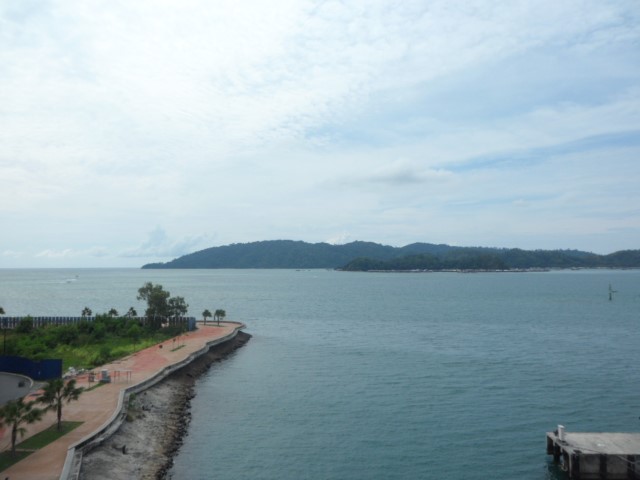 View of Gaya Island with boardwalk Kota Kinabalu
