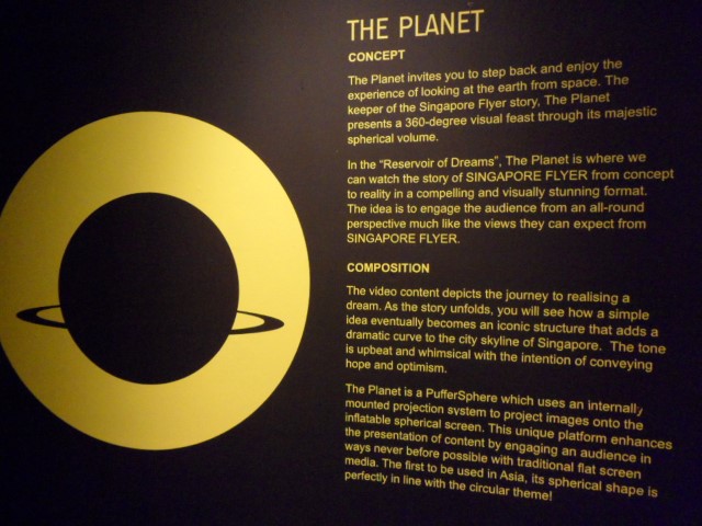 Description of the Planet @ Singapore Flyer