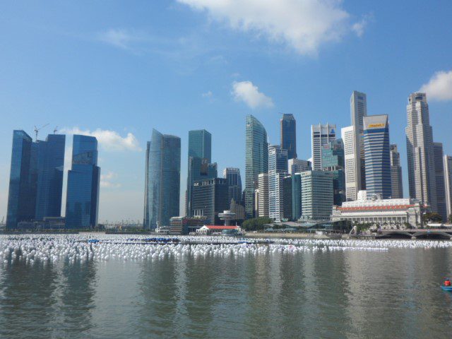 View of the Singapore City Skyline @ Marina Bay