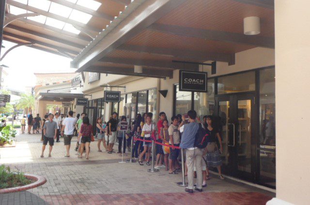 Long Queue outside Coach Outlet at Johor Premium Outlets JPO, Malaysia