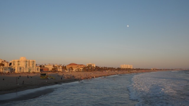 View of the Santa Monica Beach from Santa Monica Pier
