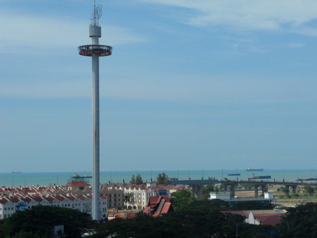 View of the Menara Taming Sari from St. Paul's Church