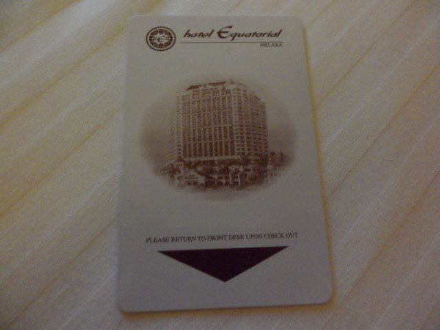 Key of our room at Hotel Equatorial Melaka