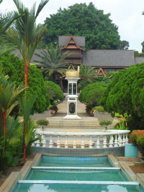 View of Melaka Sultanate Palace Museum from the garden