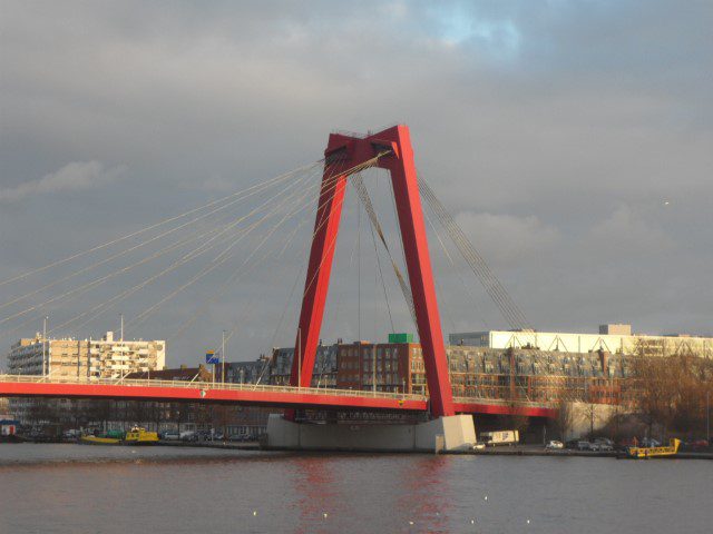 Close up view of the Willemsbrug Rotterdam