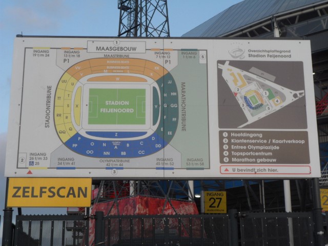 Seating plan at the Feyenoord Stadium