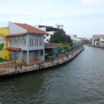 Graffiti art on houses along Melaka River