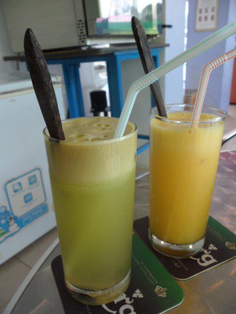 Apple and Orange Juice at Baker's Over and Cafe