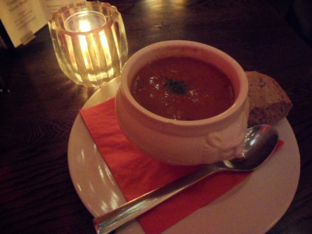 4course dinner 19.95euro. Tomato soup