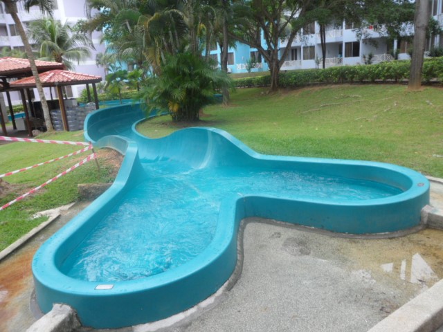 Entrance to the water slide at water park Lotus Desaru Hotel