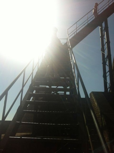 Scary stairs at Sigiriya Rock!