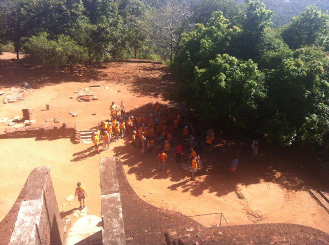 Halfway up the Sigiriya Rock