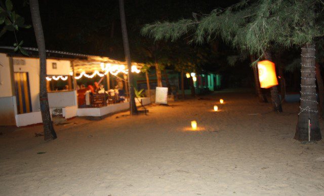 Vesak Day lantern decorations at dive shop at Trincomalee