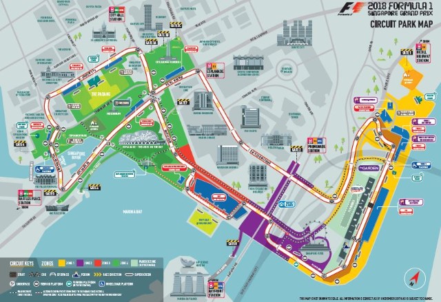 F1 Singapore Circuit Park Map