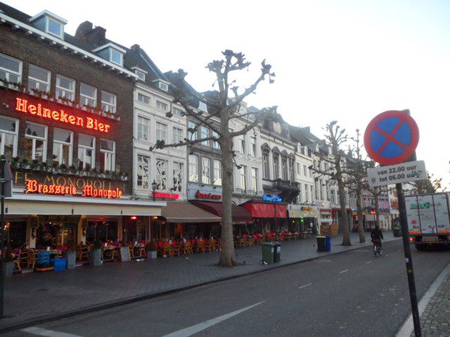 Rows of cafes at Vrijthof Square where we had dinner the previous night