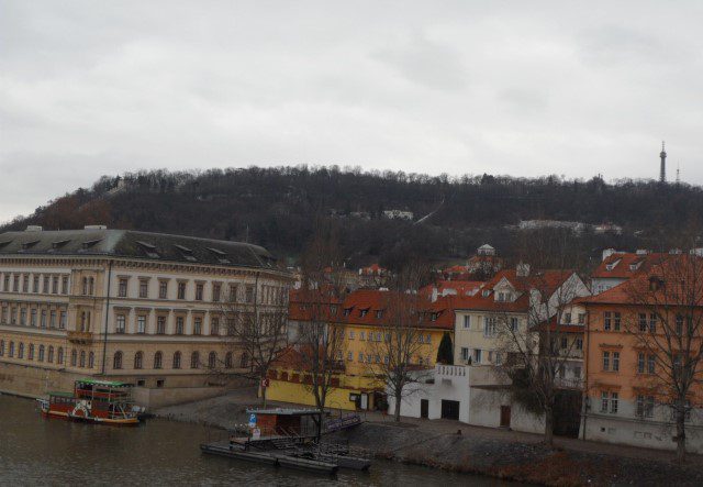 Hunger Wall and Petrin Tower in the distance 