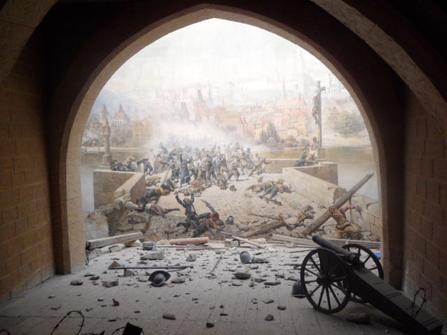 Dioramic Picture commemorating the clash between the Swedish Army and Jesuit College