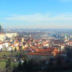 Amazing view of Prague at viewing point outside monastery