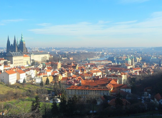 Amazing view of Prague at viewing point outside monastery