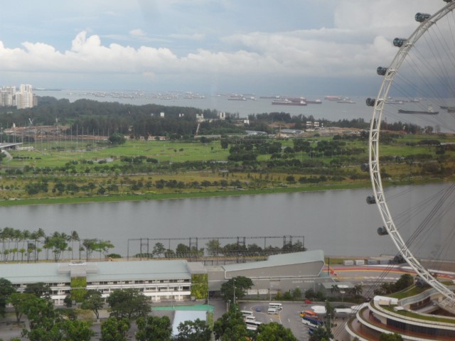 Ocean view with a glimpse of the Singapore Flyer