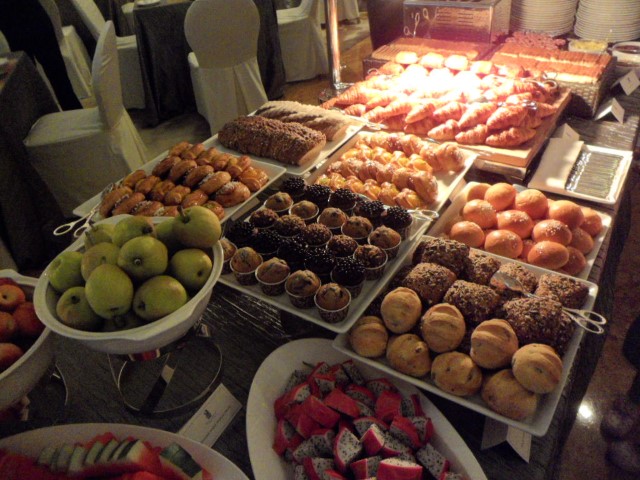 Pastries, breads and fruits (Breakfast at Ritz Carlton Millenia Singapore)