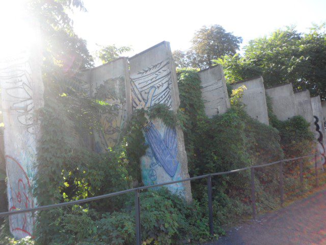 Parts of the Wall in the middle of the Berlin Wall Documentation Centre