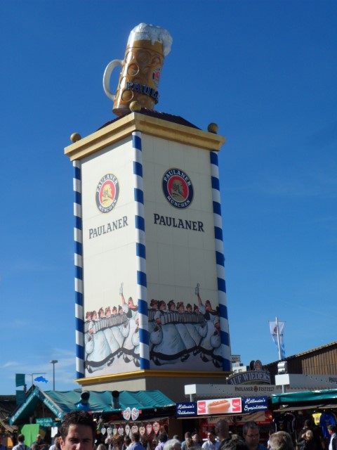 Tower of Paulaner at Oktoberfest Munich Germany
