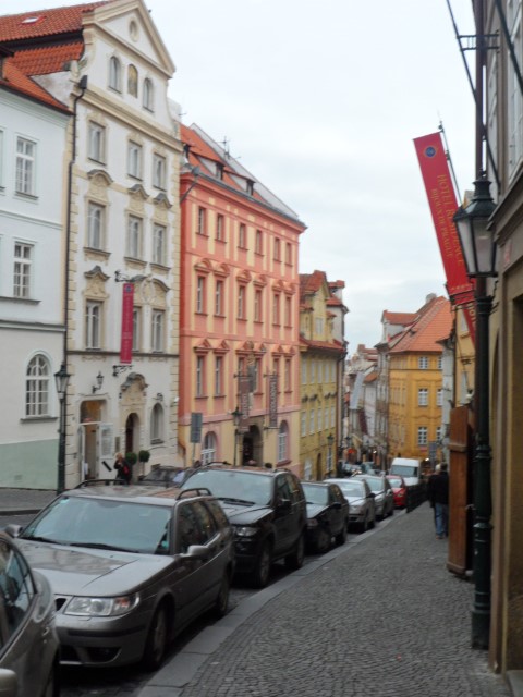 Looking back down Nerudova Street Prague