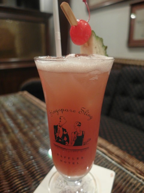 The Original Singapore Sling at the Long Bar Raffles Hotel