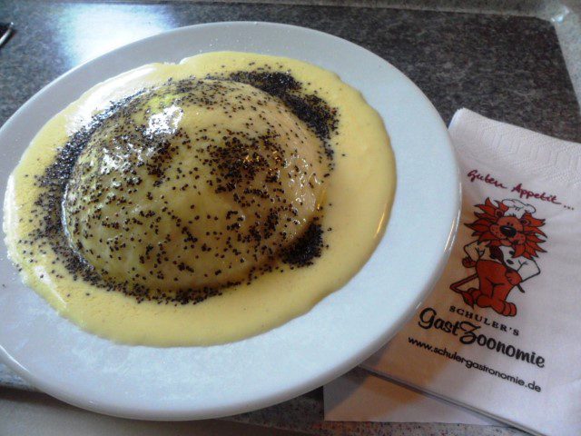 Germknodel - Warm Prune Dumpling with Cold Vanilla Sauce 5Euros