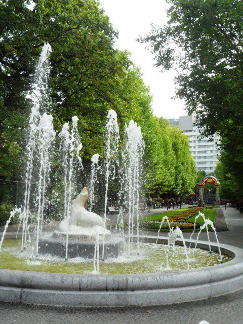 Fountain and Garden View in Berlin Zoo