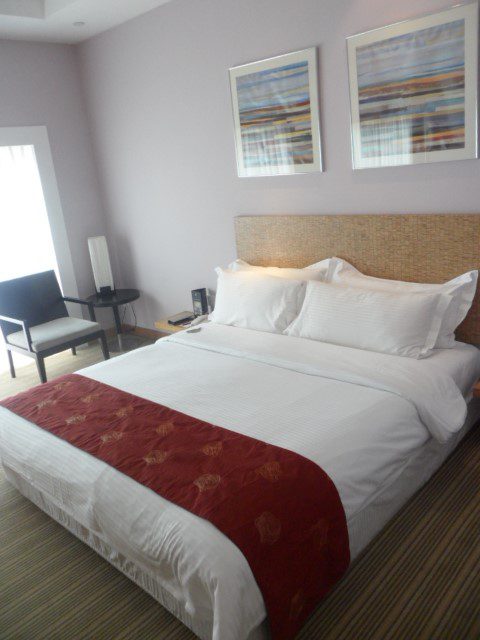 Executive Club Room with attached balcony, bathroom and sea view at Village Hotel Changi!