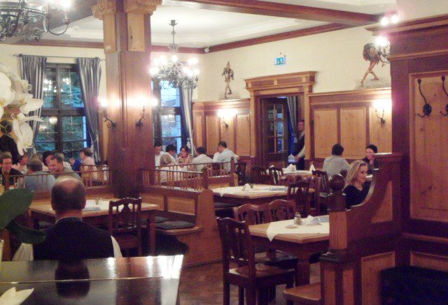 Inside the restaurant area of Hofbrauhaus