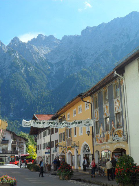 Street with Alps in the background - Artistically taken by Kate!