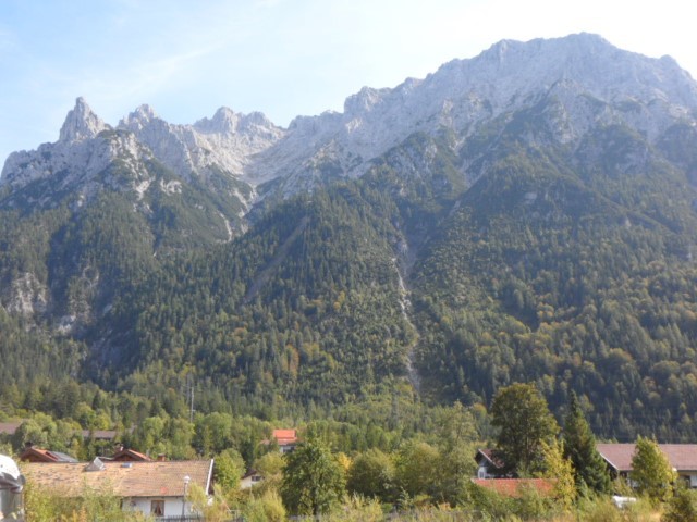View of the alps while leaving Mittenwald