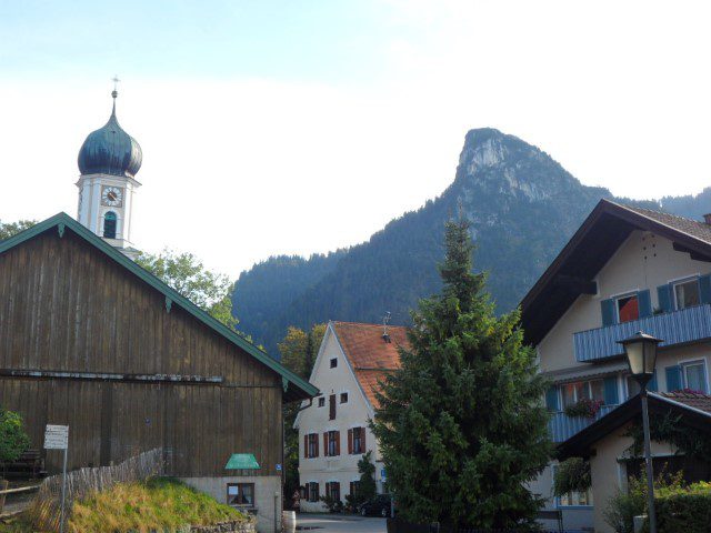 Church and the iconic alps (Kofel aka Oberammergau Matterhorn)