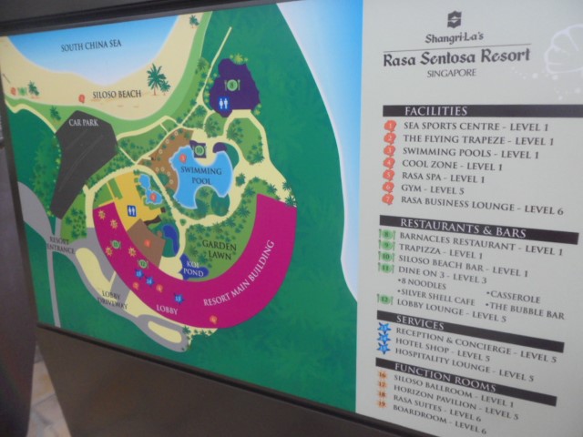 Map of the premise at Shangri-La's Rasa Sentosa Resort