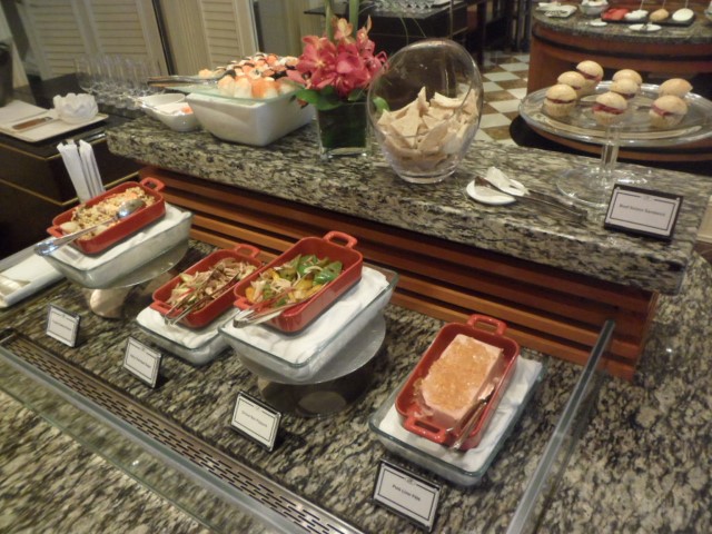 Salad, Cold Dishes, Sushi and Beef Salami Sandwich