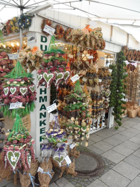 Shop selling souvenirs and potpourri at Viktualienmarkt Munich